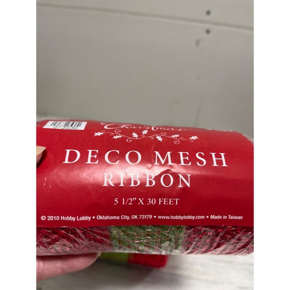 3 rolls red and green mesh ribbon - Picture 2 of 2